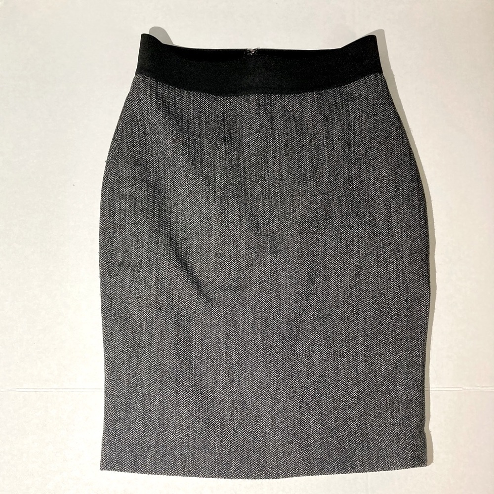 Express Charcoal Tweed Pencil Skirt